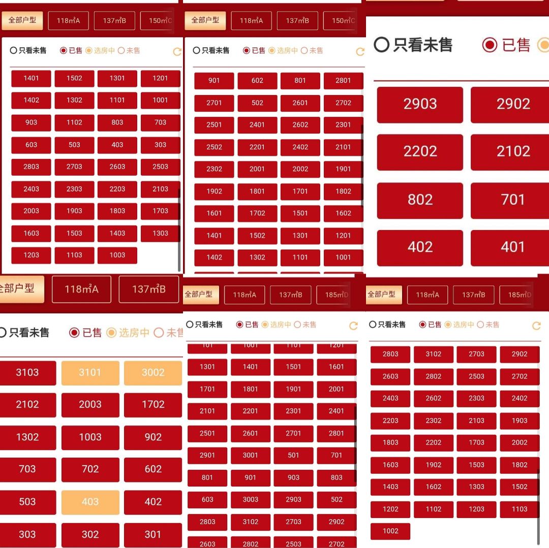 常州某楼盘销控 常州某楼盘销控
